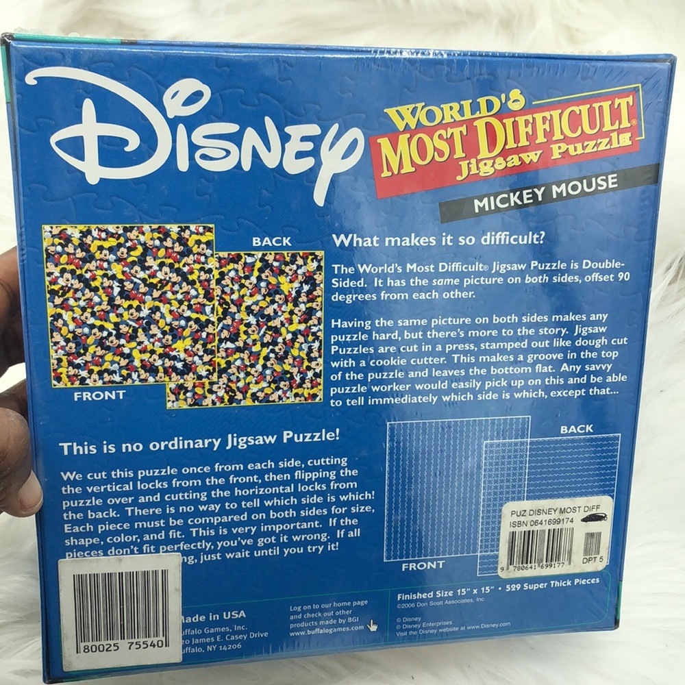 Disney Worlds Most Difficult Jigsaw Puzzle, Mickey Mouse Double Sided 500 Pieces - Picture 3 of 4